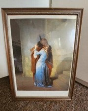 32Wx40H": IL BACIO by FRANCESCO HAYEZ - THE KISS - DOUBLE MATTE, GLASS and FRAME