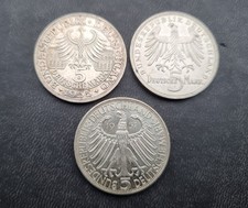 5 Deutsche Mark DM 1955 Markgraf v Baden Friedrich v Schiller Freiherr v Eichend