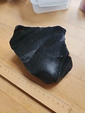 Obsidian Schwarz Glas Mineral 12x15,5x 4cm Heilstein 570g 
