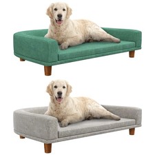 Hundesofa, Haustiersofa Katzensofa mit Kissen, Holzbeine, für große Hunde