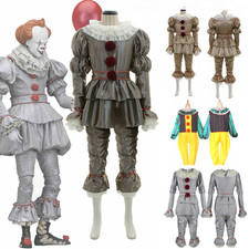 Herren Kinder Karneval Cosplay Outfit Stephen King Es Pennywise Kostüm Clown DE