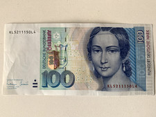 100 DM Schein vom 2. Januar 1996 sehr gut erhalten