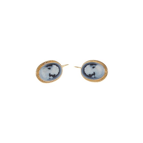 Achat ohrhänger cameo gold - achat,