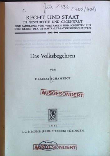 Das volksbegehren recht - volksbegehren.,
