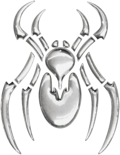 Chrome sticker spinne x - 3d-chrome-sticker, 90