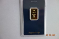 DEGUSSA-Goldbarren 5 g .