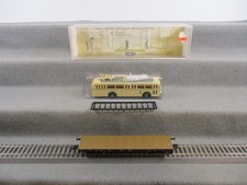 Fleischmann H0 85 5286 K Güterwagen Rungenflachwagen mit Oberleitungsbus in OVP