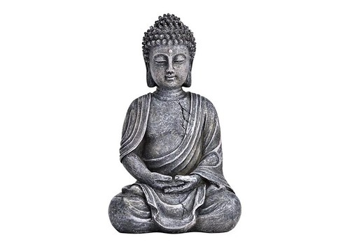 Buddha aus poly grau - buddha,