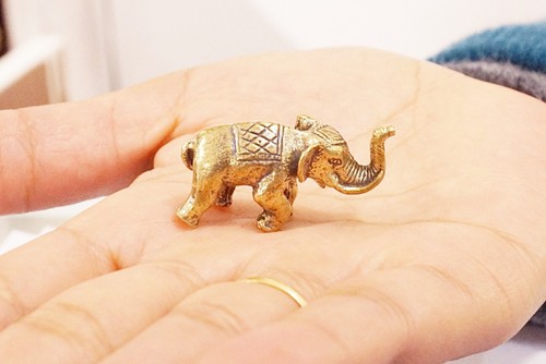 Elefant mini messingfigur - elefant,