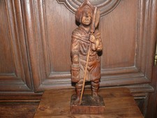 Alte Holzfigur Nachtwächter eindrucksvolle Darstellung Figur handgeschnitzt