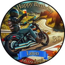 Tortenaufleger Tortendeko Geburtstag Party Motorrad Harley Chopper Bike FZ13