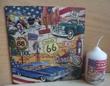 Deko Kerze + Deko HDF - Reisen Länder Amerika USA Oldtimer Urlaub Route