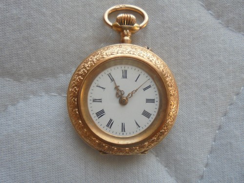 Alte damen taschenuhr - 585, gold