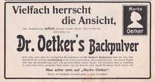 Dr. Oetker Werbung / Reklame 1910  Dr. A. Oetker -Fabrik - Bielefeld