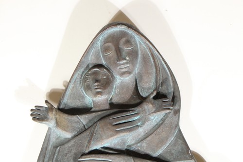 Maria jesukind bronzerelief - +,