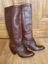 MISS SIXTY Leder Stiefel im Cowboystil m. abnehmbaren Gamaschen Braun Gr.36 NEUW
