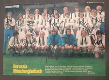 14 original Autogramme auf Mannschaftsbild Borussia Mönchengladbach,1974,Kicker