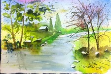 Aquarell Landschaft Gemälde -