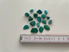 17 schöne kleine Trommelsteine Edelsteine Türkis Ø ca 8 - 12 mm AA-Qualität