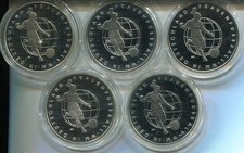 DEUTSCHLAND 2011 ADFGJ - Alle 5 x 10 Euro in Silber, PP - FRAUEN FUSSBALL WM