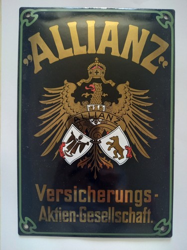 Emailleschild allianz - emailleschild,