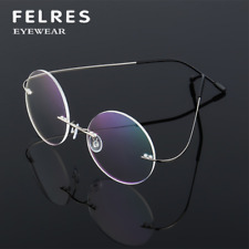 Randlose Titanlegierung Anti-blaues Licht Lesebrille Herren Damen Runde Brille