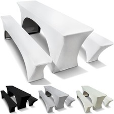 Stretch Hussen Bierzeltgarnitur Biertischhussen 3-5 tlg. Set - Polster wählbar