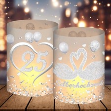 Silberhochzeit Windlichter 12