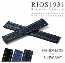 Uhrband 20mm echt Haifisch für Breitling Faltschließe RIOS Germany Shark Band