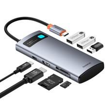 Baseus 7in1 USB C Hub Docking Station HDMI USB 3.0 Audio SD/TF für PC Laptop