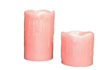 Kerzen LED 2 Stück Lachsfarben Batteriebetrieben