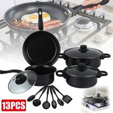 Topfset Kochtopf Set Antihaft Kochgeschirr Set 13-tlg Induktion m/Glasdeckel