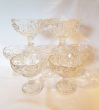 4 x alte SEHR schwere Kristallglas Eisbecher Pokalglas franz. LILIE de france .