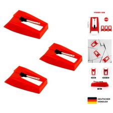 Plattenspieler Nadel Set 3 Stück Rot langlebig für Vinyl Schallplatten
