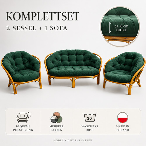 Polyrattan ersatzkissen set - polyrattan,