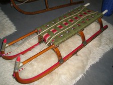 Traumhaft schöner rest. antiker Rennschlitten 130cm Schlitten Holzschlitten 