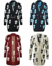 Neu Damen Totenkopf Strick