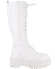 STIEFEL BOXERSTIEFEL SCHNÜRSTIEFEL ÖKO-LEDERSTIEFEL, WEISS JUGEN