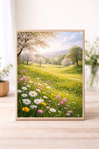 Frühlingswiese wandbild - frühlingswiese,