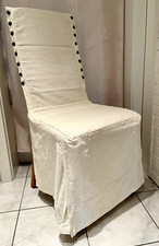 6x Stuhlhussen, champagnerfarben, gebraucht, 47cm breit, 45cm tief