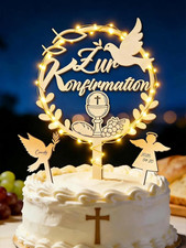 Torten Deko Konfirmation Holz