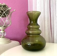 Vintage Alt 60er Jahre Glasvase Vase Luftblasen Schaumglas grün