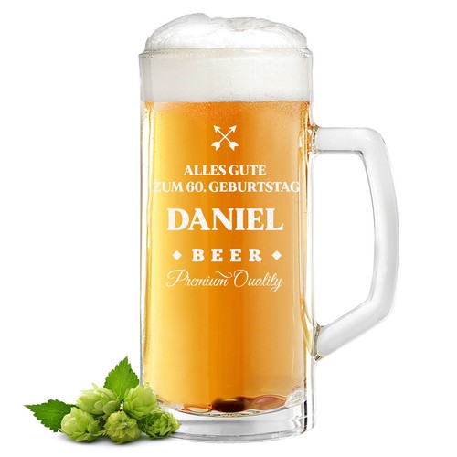 Bierkrug liter mit gravur - liter,