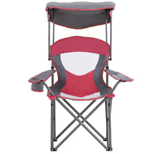 CAMP Campingstuhl Faltbar mit Becherhalter, Campingsessel Klappbar mit Sonnendac