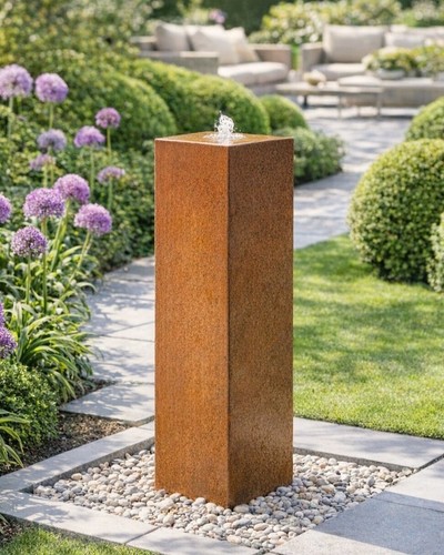 Cortenstahl säule 100cm - cortenstahl,