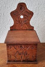 Schöner, alter Mehlbehälter / Farine - aus Eichenholz floral verziert - um 1900