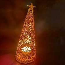 Geometrischer Kerzenständer Gold Metall für Teelichter für Feiertagsversammlu