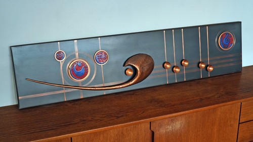 Vintage wandbild relief kupfer - vintage,