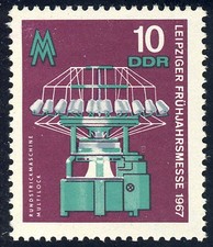 1254 Leipz. Frühjahrsmesse Rundstrickmaschine 10 Pf ** postfrisch