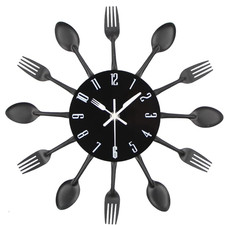 Edelstahl Wanduhr Besteck
